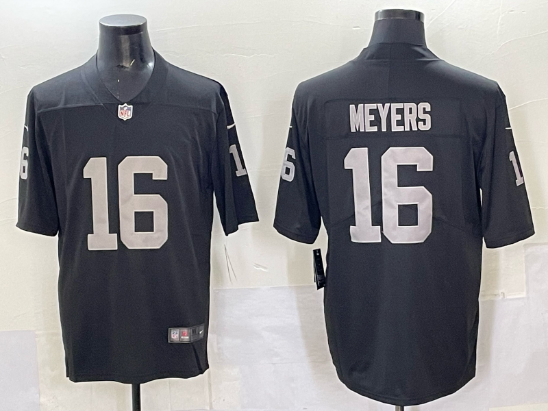 Men Oakland Raiders #16 Meyers Black Nike 2025 Limited NFL Jersey 001->kansas city royals->MLB Jersey